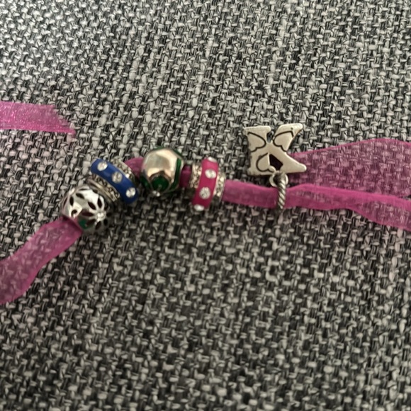 Cluster of Brighton Charms - Blue Letter K, Shamrock Charm, Crystal Spaces - Picture 4 of 4